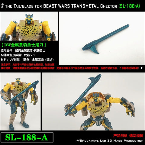 Shockwave Lab SL188A / SL188B SL-188A / SL188B Tail Blade / Blaster for BW Transmetal Cheetor / Rattrap