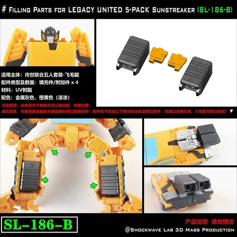 Shockwave Lab SL186A / SL186B / SL186C SL-186A / SL-186B / SL-186C Upgrade Kit / Gap fillers for Generations Selects Legacy United Autobots Hound / Sunstreak / Wheeljack