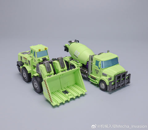 【Pre-Order】Mecha Invasion GLA01 GLA-01 Loader (Scrapper) & GLA02 GLA-02 Mixer (Mixmaster) Giant Legion Heavy Builder (Constructors Devastator) Combiner (2 in 1 set) 21.5cm / 8.5"