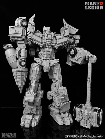 Mecha Invasion GLA03 GLA-03 & GLA04 GLA-04 Long Haul & Hook Giant Legion Heavy Builder (Constructors Devastator) Combiner (2 in 1 set) 21.5cm / 8.5"