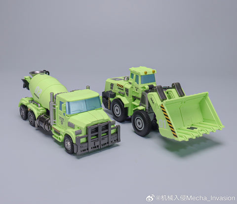 【Pre-Order】Mecha Invasion GLA01 GLA-01 Loader (Scrapper) & GLA02 GLA-02 Mixer (Mixmaster) Giant Legion Heavy Builder (Constructors Devastator) Combiner (2 in 1 set) 21.5cm / 8.5"