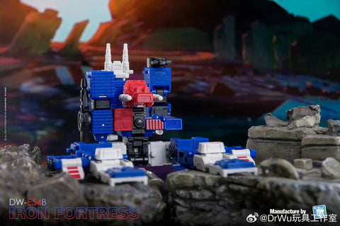 Dr.Wu & Mechanic Studio Extreme Warfare DWE54B DW-E54B Iron Fortress ( Metroplex, Decepticon Version ) Dr Wu Blue Version 10cm / 4"