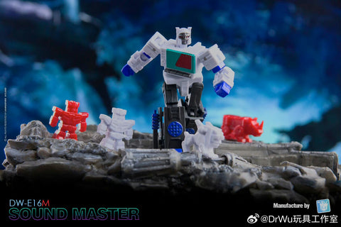 Dr.Wu & Mechanic Studio Extreme Warfare DW-E02M Monitor (Soundwave SG) / DW-E16M Sound Master (Blaster SG) Core Class Shattered Glass Version 2 in 1 set 6cm / 2.4"