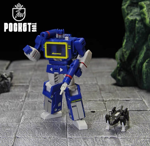 Pocket Toys TS04 TS-04 / TS04B TS-04B Tuner (Soundwave, KO DX9 X33 Sonic wizard, 3 Cassette Warriors) PocketToys 10cm / 4"