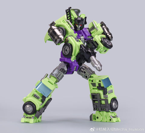 【Pre-Order】Mecha Invasion GLA01 GLA-01 Loader (Scrapper) & GLA02 GLA-02 Mixer (Mixmaster) Giant Legion Heavy Builder (Constructors Devastator) Combiner (2 in 1 set) 21.5cm / 8.5"