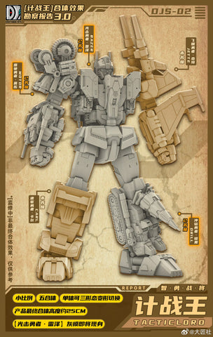 【Pre-Order】Craftsman Toys Dajiangshe DJS-02D DJS02D Jette / Tacticlord Combiner ( IDW G1 Strafe / Computron Combiner / Technobot) 10cm / 4" (Copy)