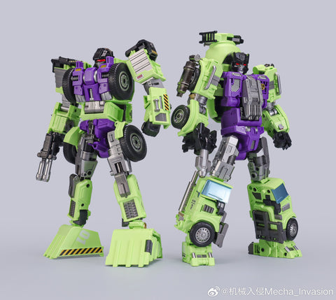 Mecha Invasion GLA01 GLA-01 Loader (Scrapper) & GLA02 GLA-02 Mixer (Mixmaster) Giant Legion Heavy Builder (Constructors Devastator) Combiner (2 in 1 set) 21.5cm / 8.5"