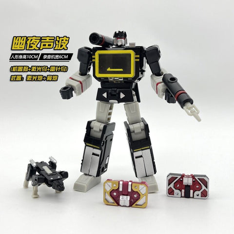 Pocket Toys TS04 TS-04 / TS04B TS-04B Tuner (Soundwave, KO DX9 X33 Sonic wizard, 3 Cassette Warriors) PocketToys 10cm / 4"