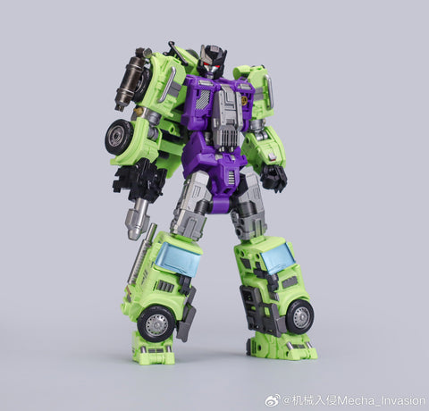 【Pre-Order】Mecha Invasion GLA01 GLA-01 Loader (Scrapper) & GLA02 GLA-02 Mixer (Mixmaster) Giant Legion Heavy Builder (Constructors Devastator) Combiner (2 in 1 set) 21.5cm / 8.5"