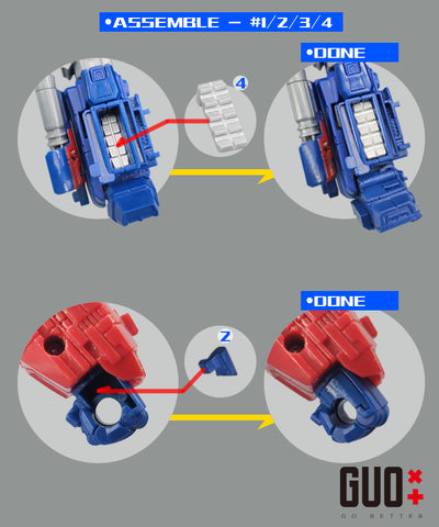 Go Better Studio GX-55A GX-55B GX55A GX55B Gap fillers for WFC Studio Series Voyager 03 Gamer Edition SS GE03 Optimus Prime Upgrade Kit