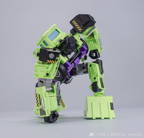 【Pre-Order】Mecha Invasion GLA01 GLA-01 Loader (Scrapper) & GLA02 GLA-02 Mixer (Mixmaster) Giant Legion Heavy Builder (Constructors Devastator) Combiner (2 in 1 set) 21.5cm / 8.5"