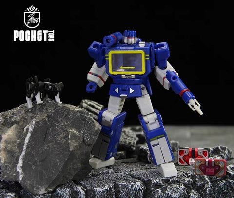 Pocket Toys TS04 TS-04 / TS04B TS-04B Tuner (Soundwave, KO DX9 X33 Sonic wizard, 3 Cassette Warriors) PocketToys 10cm / 4"