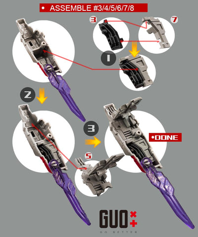 Go Better Studio GX-67 GX67 Upgrade Kit / Gap fillers for Legacy United Cybertron Universe Starscream Upgrade Kit