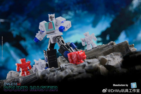 Dr.Wu & Mechanic Studio Extreme Warfare DW-E02M Monitor (Soundwave SG) / DW-E16M Sound Master (Blaster SG) Core Class Shattered Glass Version 2 in 1 set 6cm / 2.4"