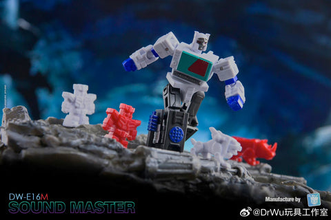 Dr.Wu & Mechanic Studio Extreme Warfare DW-E02M Monitor (Soundwave SG) / DW-E16M Sound Master (Blaster SG) Core Class Shattered Glass Version 2 in 1 set 6cm / 2.4"