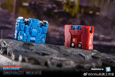 【Pre-Order】Dr.Wu DW-E55 Impact Wave / Supersonic and Explosion (Dairu and Zauru, 2 in 1 Mini-Cassette Warriors ) for WFC Siege Soundwave / Blaster Dr Wu