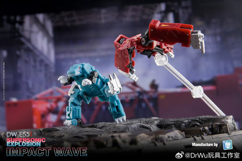 【Pre-Order】Dr.Wu DW-E55T Impact Wave / Supersonic and Explosion (Dairu and Zauru, 2 in 1 Mini-Cassette Warriors ) for WFC Siege Soundwave / Blaster Dr Wu Toy Color Version