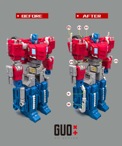 Go Better Studio GX-68 GX68 Upgrade Kit / Gap fillers for Legacy United SDCC 2024 Fractured Friendship Orion Pax Upgrade Kit