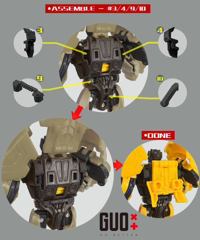 Go Better Studio GX-62 GX62 Upgrade Kit / Gap fillers for Studio Series 111 SS-111 Concept Art Sunstreaker Upgrade Kit