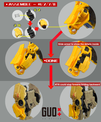 Go Better Studio GX-62 GX62 Upgrade Kit / Gap fillers for Studio Series 111 SS-111 Concept Art Sunstreaker Upgrade Kit