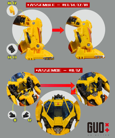 Go Better Studio GX-62 GX62 Upgrade Kit / Gap fillers for Studio Series 111 SS-111 Concept Art Sunstreaker Upgrade Kit