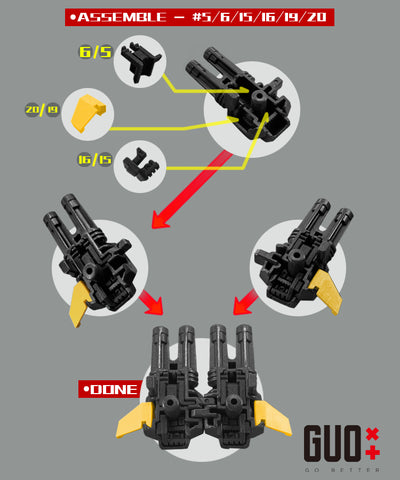 Go Better Studio GX-62 GX62 Upgrade Kit / Gap fillers for Studio Series 111 SS-111 Concept Art Sunstreaker Upgrade Kit